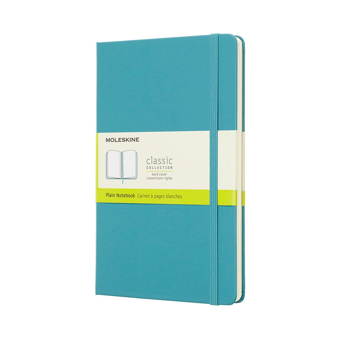 Moleskine Classic Notebook, 130mm x 210mm Large Size, Hard Cover, Plain, Reef Blue CXMQP062B35