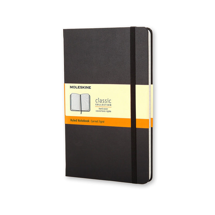 Moleskine Classic Notebook, 130mm x 210mm Large Size, Hard Cover, Ruled, Black CXMQP060