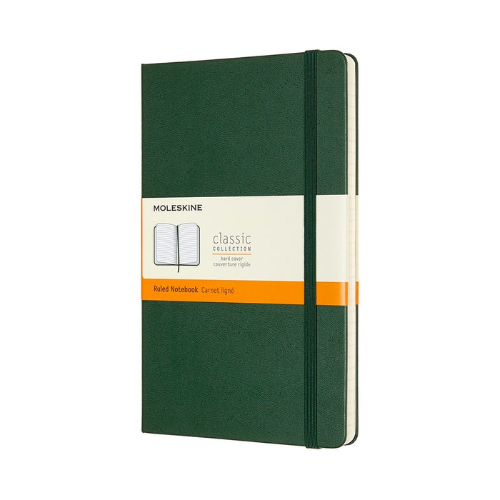 Moleskine Classic Notebook, 130mm x 210mm Large Size, Ruled, Hard Cover, Myrtle Green CXMQP060K15