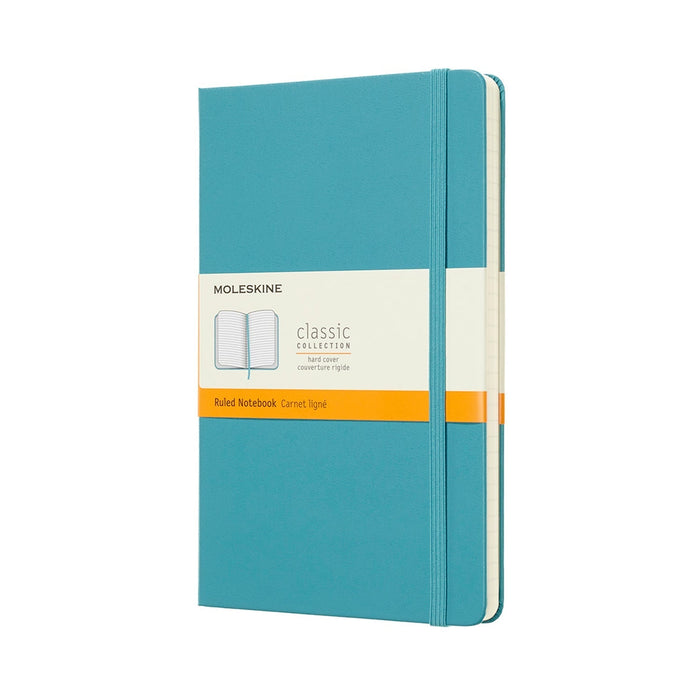 Moleskine Classic Notebook, 130mm x 210mm Large Size, Ruled, Hard Cover, Reef Blue CXMQP060B35