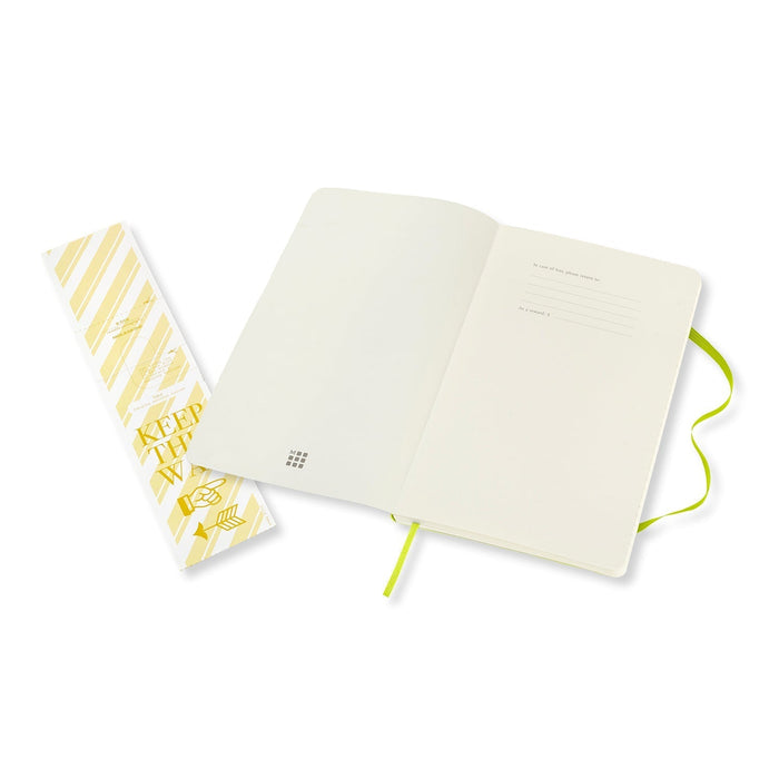 Moleskine Classic Notebook, 130mm x 210mm Large Size, Ruled, Soft Cover, Lemon Green CXMQP616C2