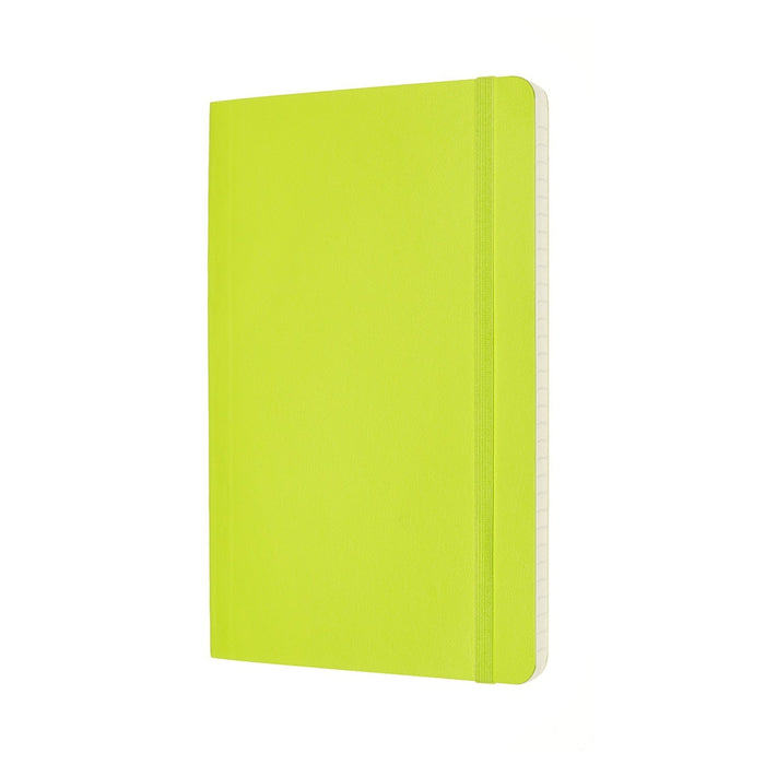 Moleskine Classic Notebook, 130mm x 210mm Large Size, Ruled, Soft Cover, Lemon Green CXMQP616C2