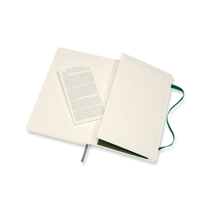 Moleskine Classic Notebook, 130mm x 210mm Large Size, Ruled, Soft Cover, Myrtle Green CXMQP616K15