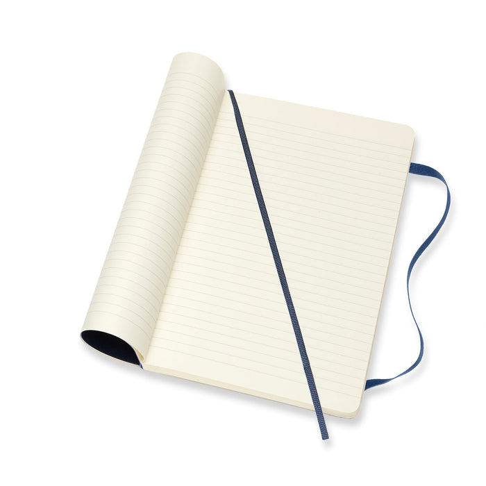 Moleskine Classic Notebook, 130mm x 210mm Large Size, Ruled, Soft Cover, Sapphire Blue CXMQP616B20