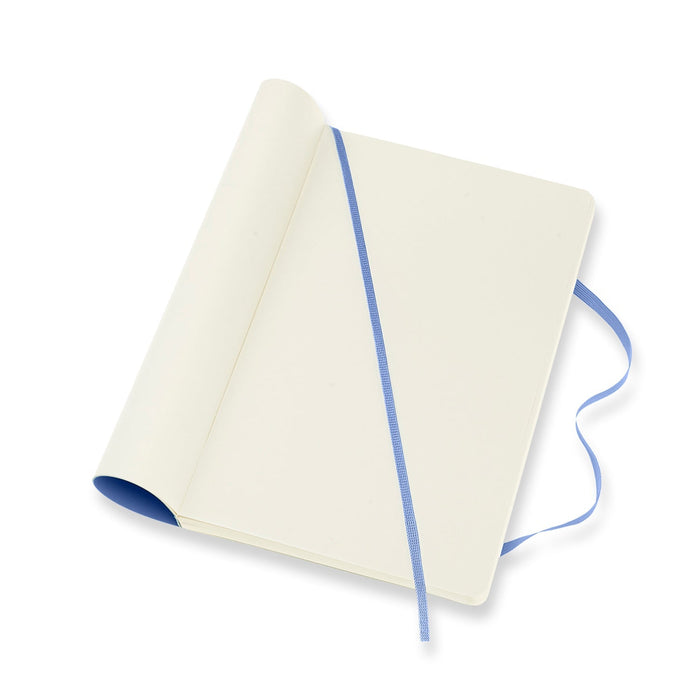 Moleskine Classic Notebook, 130mm x 210mm Large Size, Soft Cover, Plain, Hydrangea Blue CXMQP618B42