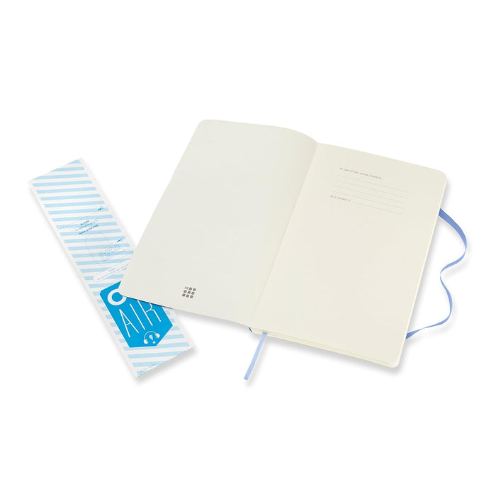 Moleskine Classic Notebook, 130mm x 210mm Large Size, Soft Cover, Plain, Hydrangea Blue CXMQP618B42