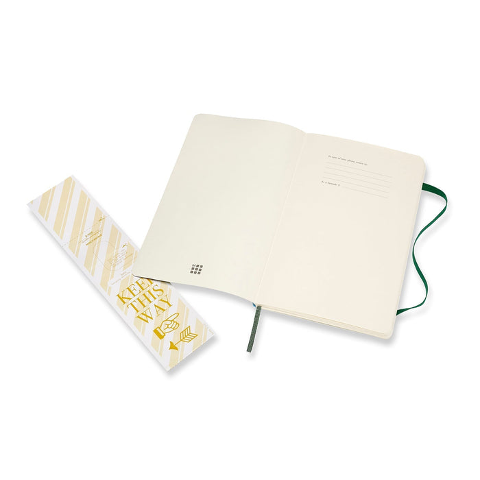 Moleskine Classic Notebook, 130mm x 210mm Large Size, Soft Cover, Plain, Myrtle Green CXMQP618K15
