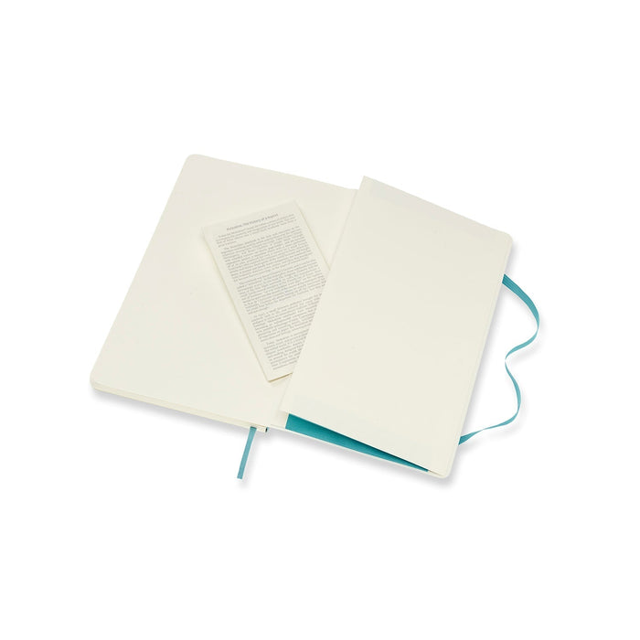 Moleskine Classic Notebook, 130mm x 210mm Large Size, Soft Cover, Plain, Reef Blue CXMQP618B35