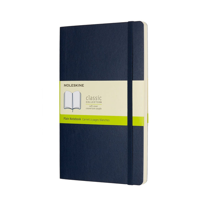 Moleskine Classic Notebook, 130mm x 210mm Large Size, Soft Cover, Plain, Sapphire Blue CXMQP618B20