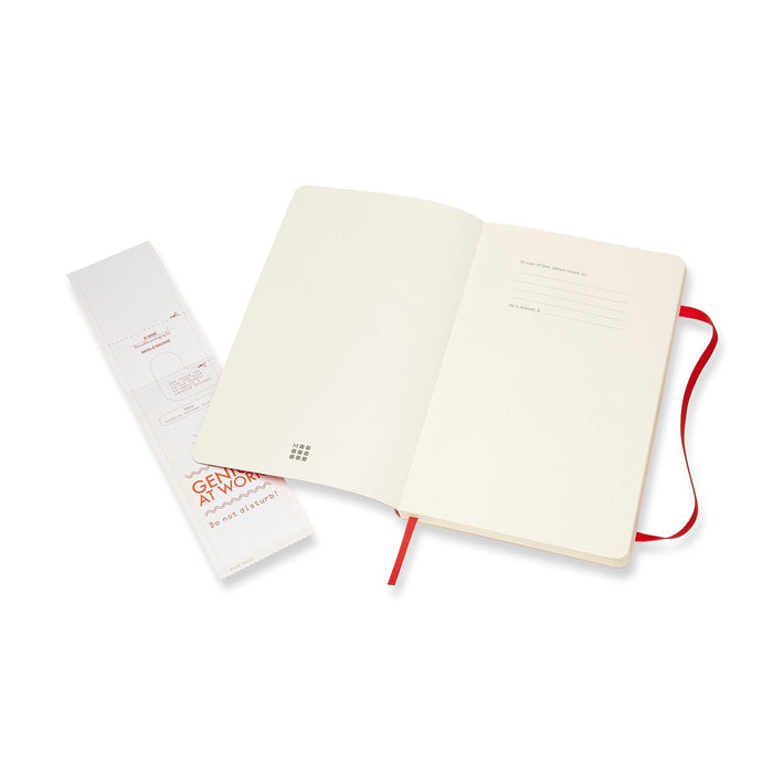 Moleskine Classic Notebook, 130mm x 210mm Large Size, Soft Cover, Plain, Scarlet Red CXMQP618F2