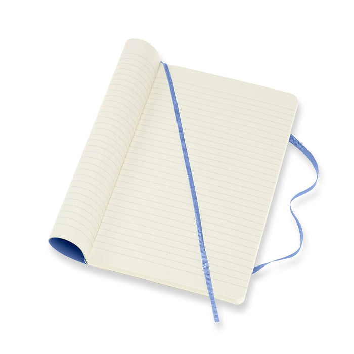 Moleskine Classic Notebook, 130mm x 210mm Large Size, Soft Cover, Ruled, Hydrangea Blue CXMQP616B42