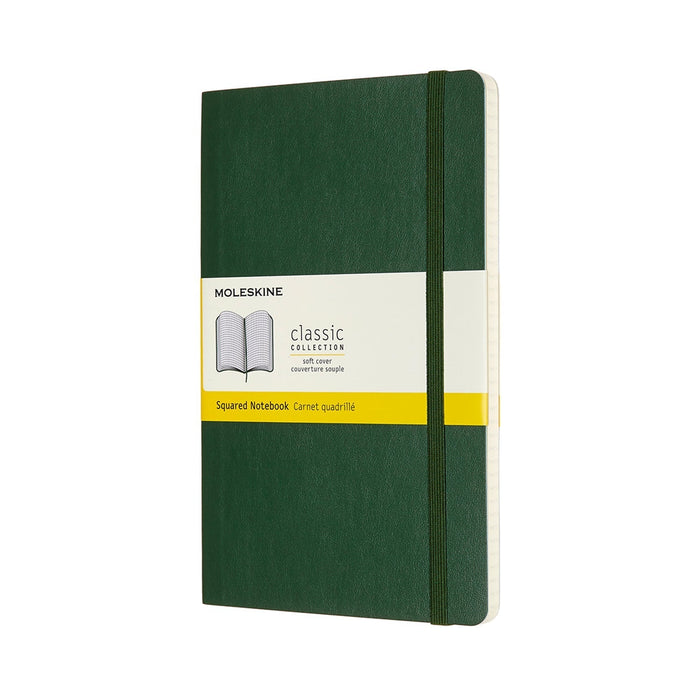 Moleskine Classic Notebook, 130mm x 210mm Large Size, Squared, Soft Cover, Myrtle Green CXMQP617K15