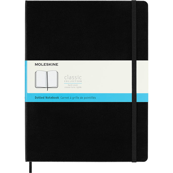 Moleskine Classic Notebook, 190mm x 250mm XL Size, Dotted, Hard Cover, Black CXMQP093