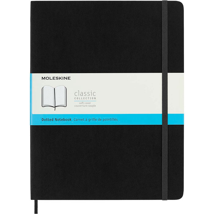 Moleskine Classic Notebook, 190mm x 250mm XL Size, Dotted, Soft Cover, Black CXMQP624