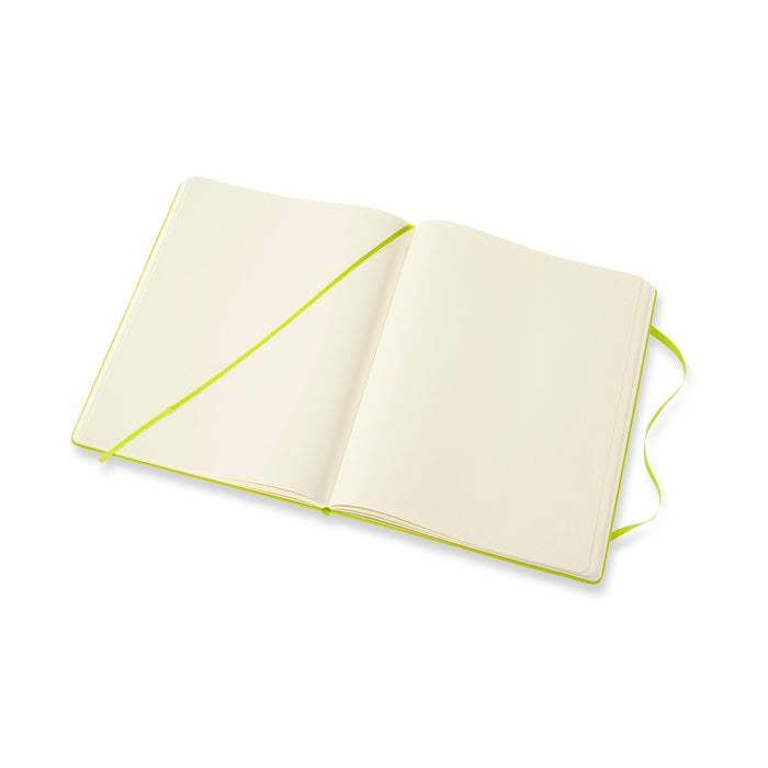 Moleskine Classic Notebook, 190mm x 250mm XL Size, Plain, Hard Cover, Lemon Green CXMQP092C2