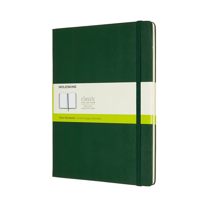 Moleskine Classic Notebook, 190mm x 250mm XL Size, Plain, Hard Cover, Myrtle Green CXMQP092K15