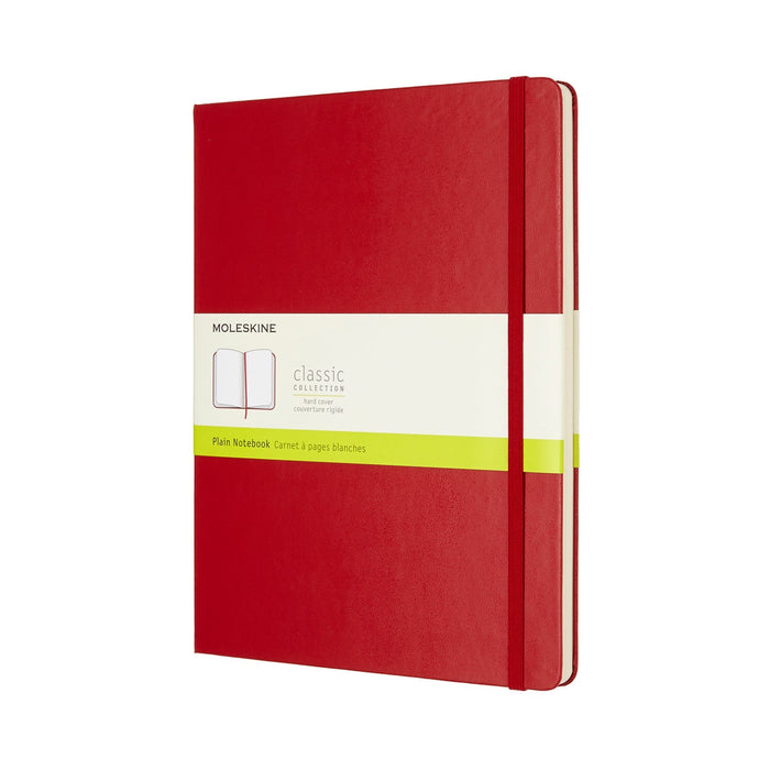 Moleskine Classic Notebook, 190mm x 250mm XL Size, Plain, Hard Cover, Scarlet Red CXMQP092F2