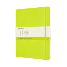 Moleskine Classic Notebook, 190mm x 250mm XL Size, Plain, Soft Cover, Lemon Green CXMQP623C2