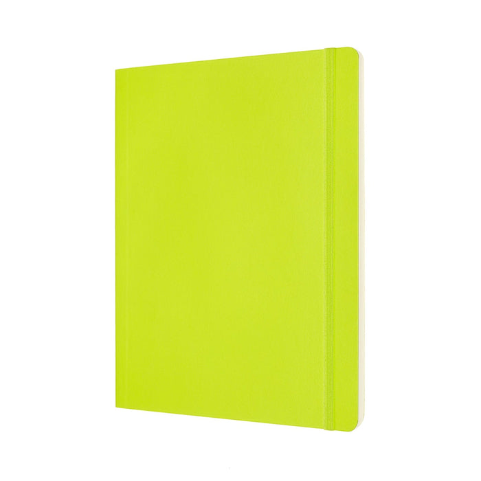 Moleskine Classic Notebook, 190mm x 250mm XL Size, Plain, Soft Cover, Lemon Green CXMQP623C2