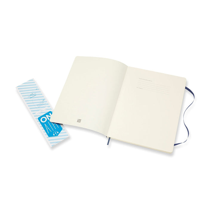 Moleskine Classic Notebook, 190mm x 250mm XL Size, Plain, Soft Cover, Sapphire Blue CXMQP623B20