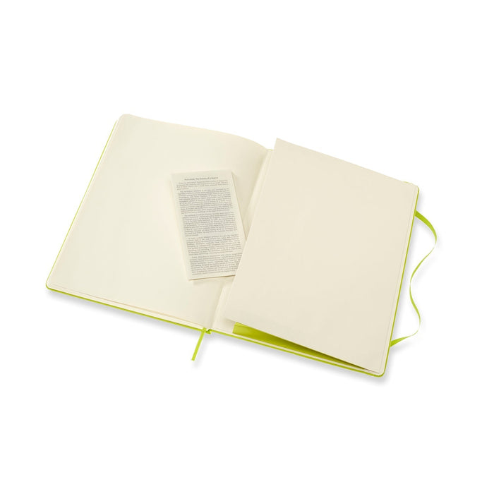 Moleskine Classic Notebook, 190mm x 250mm XL Size, Ruled, Hard Cover, Lemon Green CXMQP090C2