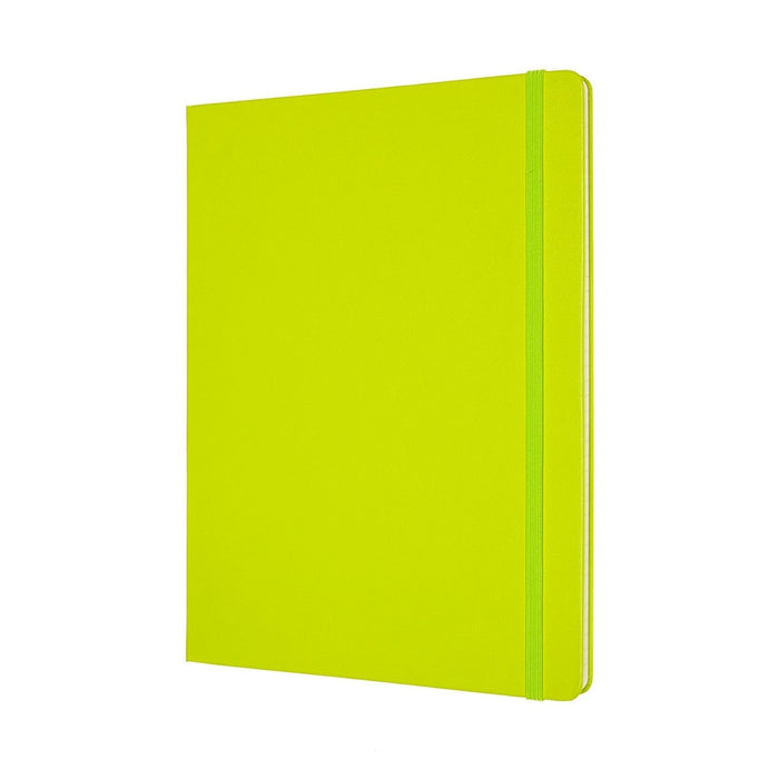 Moleskine Classic Notebook, 190mm x 250mm XL Size, Ruled, Hard Cover, Lemon Green CXMQP090C2