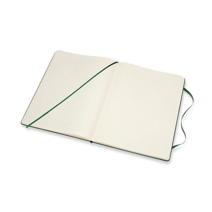 Moleskine Classic Notebook, 190mm x 250mm XL Size, Ruled, Hard Cover, Myrtle Green CXMQP090K15
