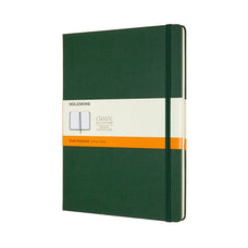 Moleskine Classic Notebook, 190mm x 250mm XL Size, Ruled, Hard Cover, Myrtle Green CXMQP090K15