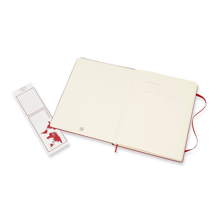 Moleskine Classic Notebook, 190mm x 250mm XL Size, Ruled, Hard Cover, Scarlet Red CXMQP090F2