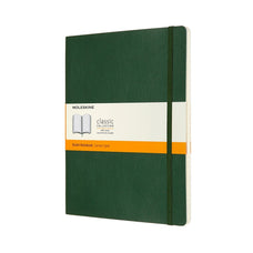 Moleskine Classic Notebook, 190mm x 250mm XL Size, Ruled, Soft Cover, Myrtle Green CXMQP621K15