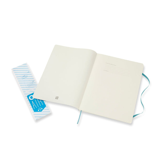 Moleskine Classic Notebook, 190mm x 250mm XL Size, Ruled, Soft Cover, Reef Blue CXMQP621B35
