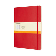 Moleskine Classic Notebook, 190mm x 250mm XL Size, Ruled, Soft Cover, Scarlet Red CXMQP621F2
