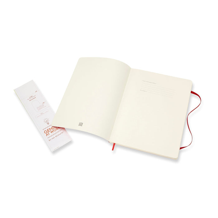 Moleskine Classic Notebook, 190mm x 250mm XL Size, Ruled, Soft Cover, Scarlet Red CXMQP621F2