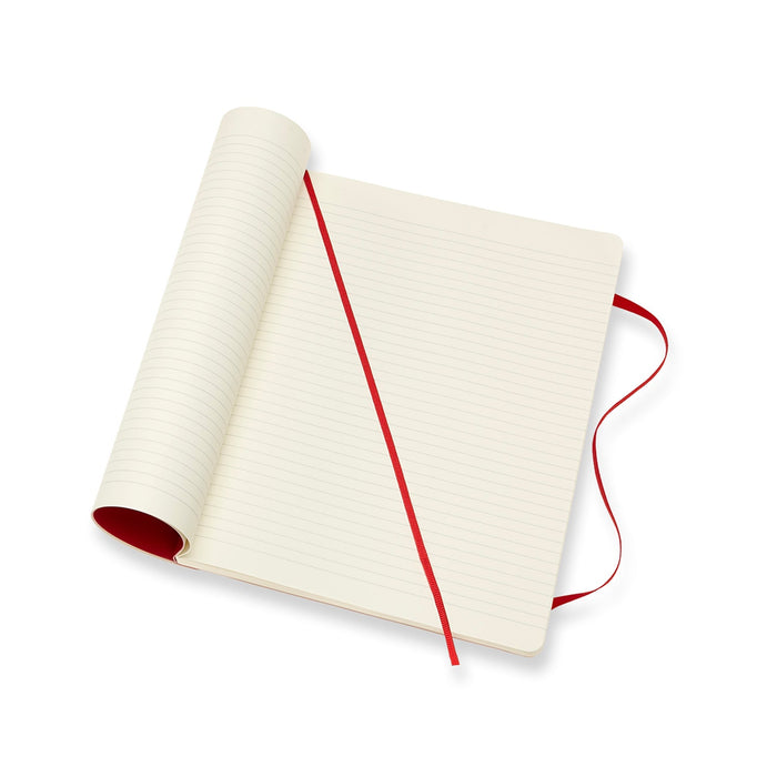 Moleskine Classic Notebook, 190mm x 250mm XL Size, Ruled, Soft Cover, Scarlet Red CXMQP621F2