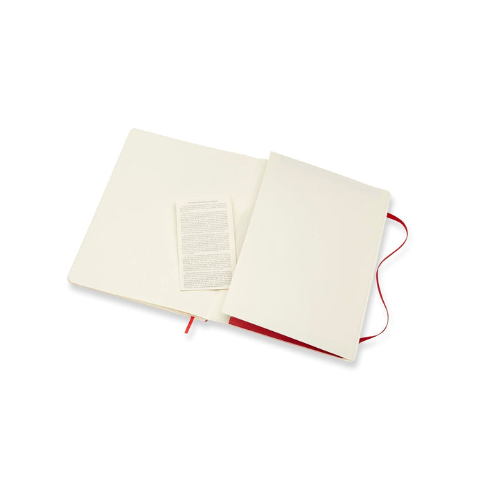Moleskine Classic Notebook, 190mm x 250mm XL Size, Ruled, Soft Cover, Scarlet Red CXMQP621F2