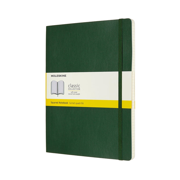 Moleskine Classic Notebook, 190mm x 250mm XL Size, Squared, Hard Cover, Myrtle Green CXMQP622K15