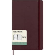 Moleskine Diary 12 Month Weekly + Notes, 130mm x 210mm Large Size, Hard Cover, Burgundy CXMDHF1012WN3Y24