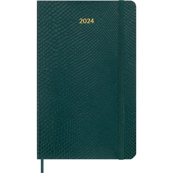 Moleskine Diary 12 Month Weekly + Notes , 130mm x 210mm Large Size, Hard Cover, Precious + Ethical Boa ,Texture Green CXMDSPRETF3412WN3Y24B