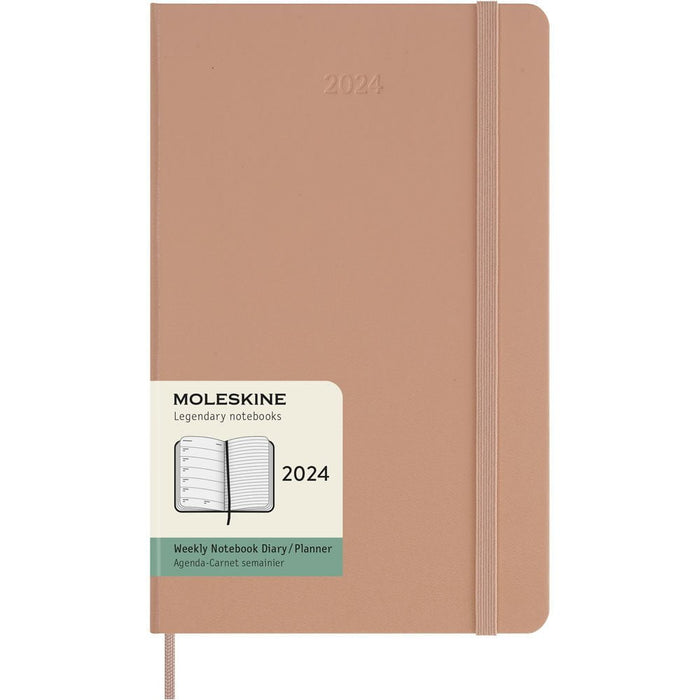 Moleskine Diary 12 Month Weekly + Notes, 130mm x 210mm Large Size, Hard Cover, Sandy Brown CXMDHP2612WN3Y24