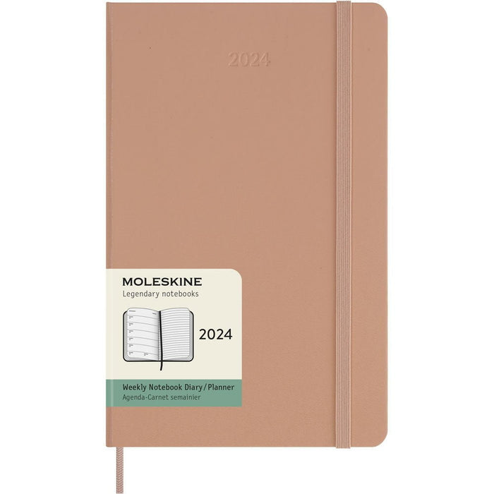 Moleskine Diary 12 Month Weekly + Notes, 130mm x 210mm Large Size, Hard Cover, Sandy Brown CXMDHP2612WN3Y24