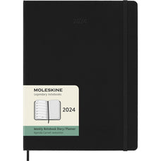 Moleskine Diary 12 Month Weekly + Notes, 190mm x 250mm XL Size, Hard Cover, Black CXMDHB12WN4Y24