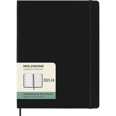 Moleskine Diary 18M Weekly + Notes, 190mm x 250mm XL Size, Hard Cover, Black CXMDHB18WN4Y24
