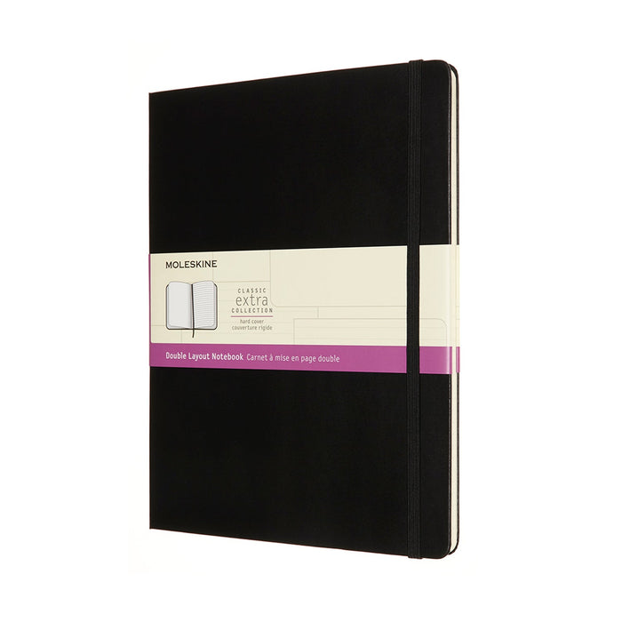 Moleskine Double Layout Notebook, XL, Plain & Ruled, Hard Cover, Black CXMNB413HBK