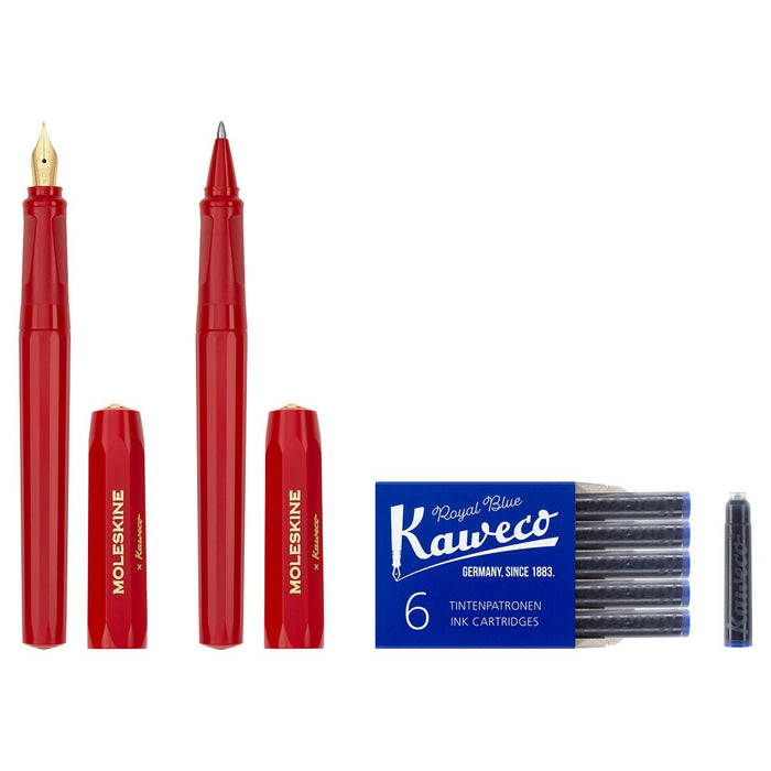 Moleskine Kaweco Ballpoint + Fountain Pen Set, Red CXMKAWPENSETFRED