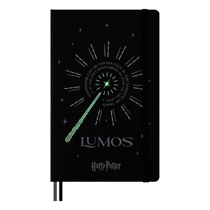 Moleskine Limited Edition Harry Potter Ruled Notebook, 190mm x 250mm XL Size, Lumos CX1000485