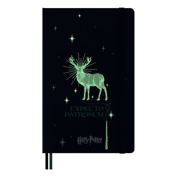 Moleskine Limited Edition Harry Potter Ruled Notebook, 190mm x 250mm XL Size, Patronum CX1000486