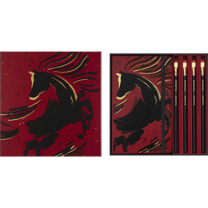Moleskine Limited Edition Year of the Horse Notebook 130mm x 210mm + 4 Blackwing Pencils in Firm Gift Box CX1002458