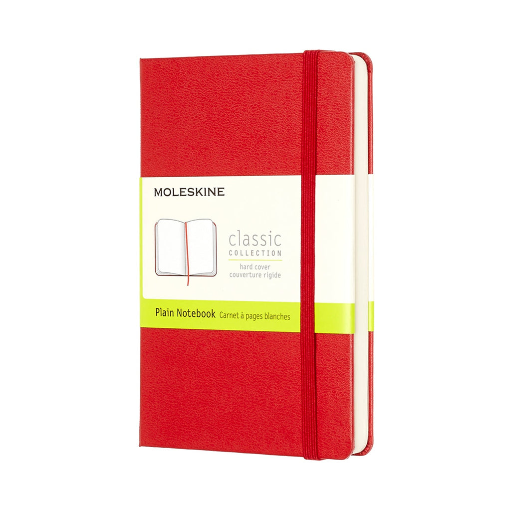 Moleskine Notebook, 90mm x 140mm Pocket Size, Hard Cover, Plain, Scarl ...