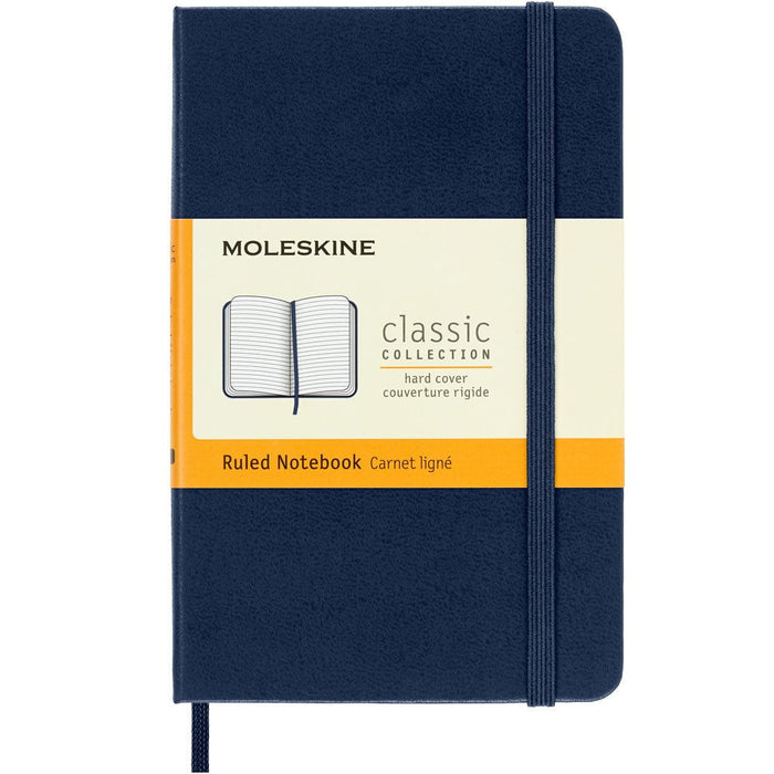 Moleskine Notebook, 90mm x 140mm Pocket Size, Hard Cover, Ruled Sapphire Blue CXMMM710B20