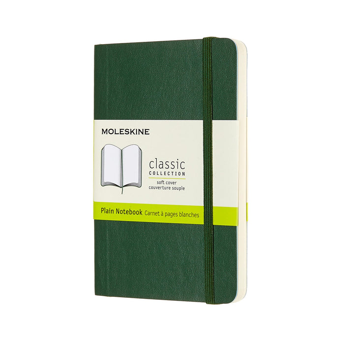 Moleskine Notebook, 90mm x 140mm Pocket Size, Soft Cover, Plain, Myrtle Green CXMQP613K15